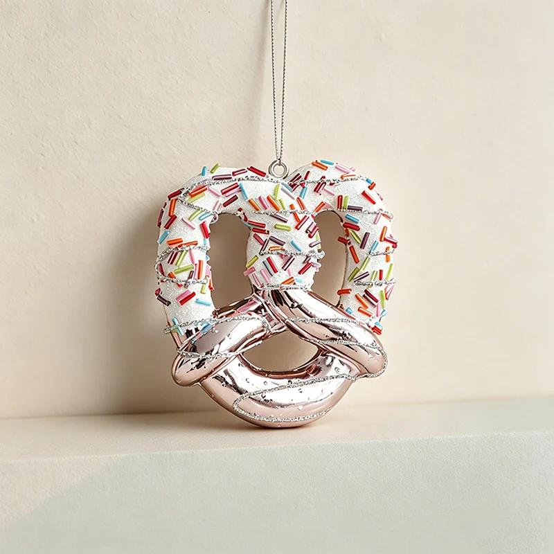 Pretzel Shaped Christmas Wall Decor - Sprinkled Hanging Ornament