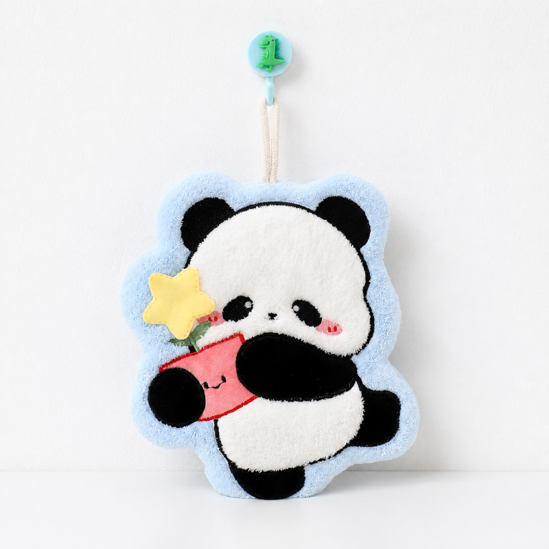 CouldNook Cartoon Coral Fleece Hand Towel‑Hanging Absorbent Cloth