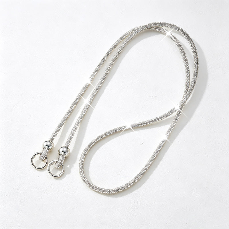 CouldNook Rhinestones Set Long Phone Lanyard with Rounded Bead Sections