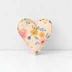 CouldNook Fabric Heart Decoration - Padded Shape And Patterned Textile Exterior