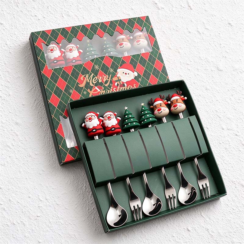CouldNook Christmas Cutlery Set - Character Tops and Decorative Charm Designs