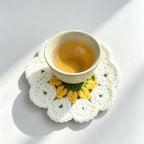 CouldNook Yarn Flower Basket Coaster - Bouquet Display Options