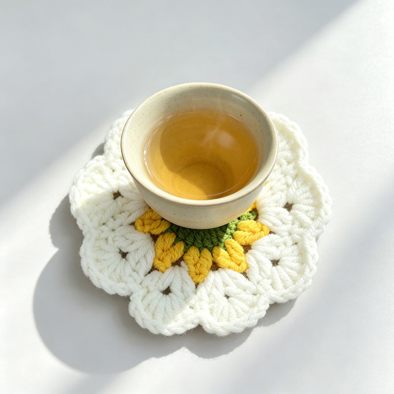 CouldNook Yarn Flower Basket Coaster - Bouquet Display Options