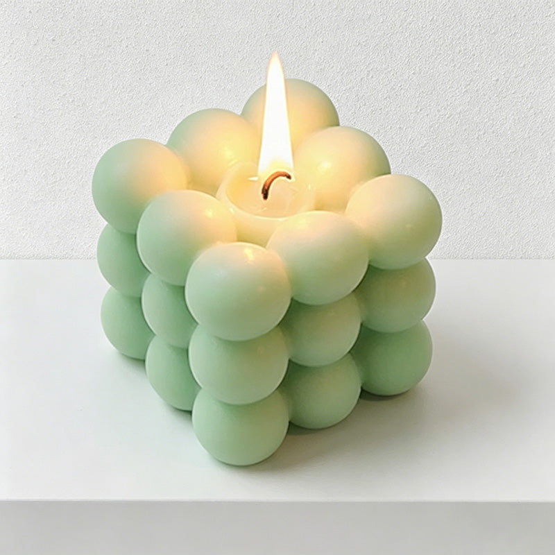CouldNook Large Bubble Cube Scented Candle - Pastel Morandi Aesthetic Decor