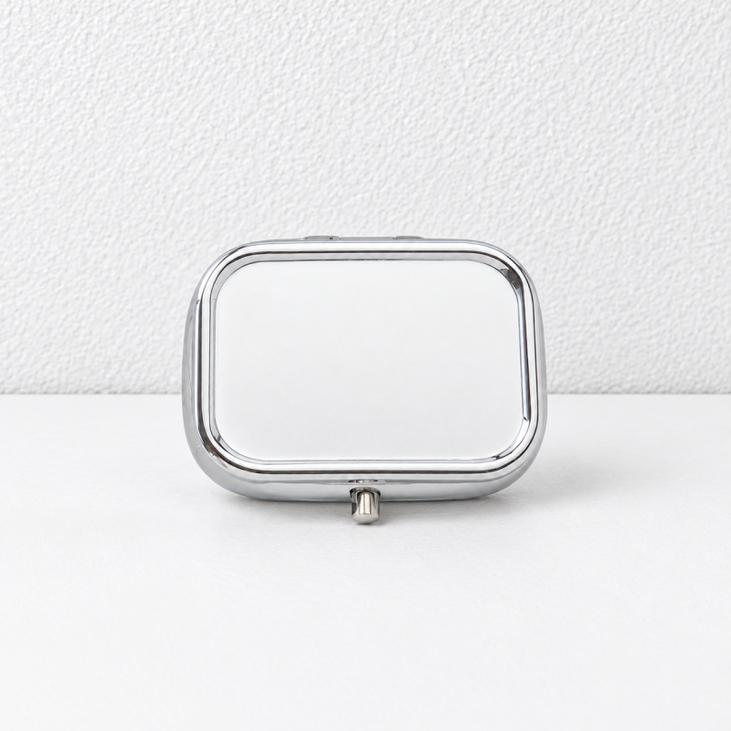 CouldNook Mirror Pill Box - Divided Interior And Rounded Rectangular Lid