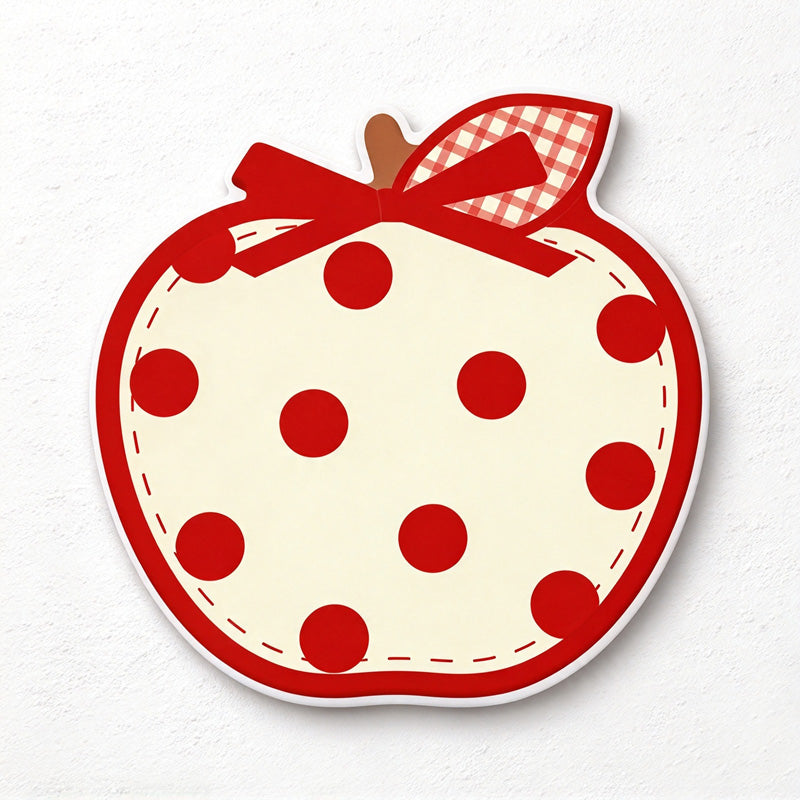 CouldNook Apple Coaster - Printed Bow and Colorful Patchwork Style Patterns