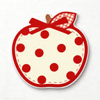 CouldNook Apple Coaster - Printed Bow and Colorful Patchwork Style Patterns