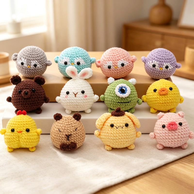 CouldNook Character Doll Ornament - Rounded Assorted Animal Shapes