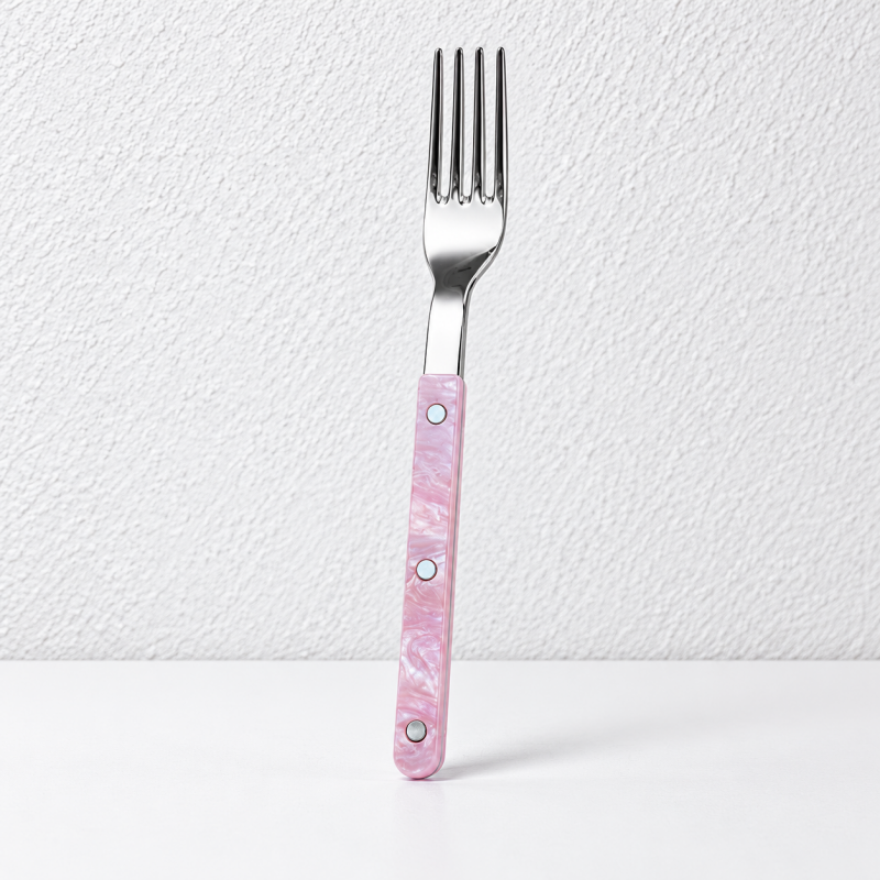 Riveted Table Utensil - Marbled Grips for Dining and Serving