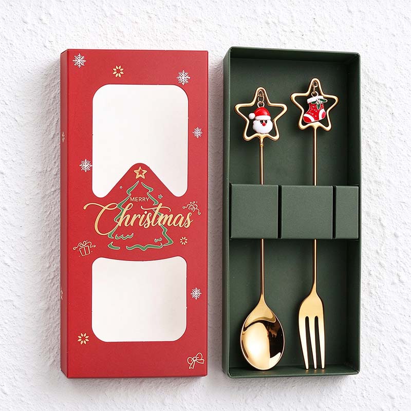 CouldNook Christmas Cutlery Set - Character Tops and Decorative Charm Designs