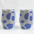 CouldNook 12oz Bling Rhinestone Stemless Wine Tumbler - Clear Lid & Straw (Exotic Animal Print Series)