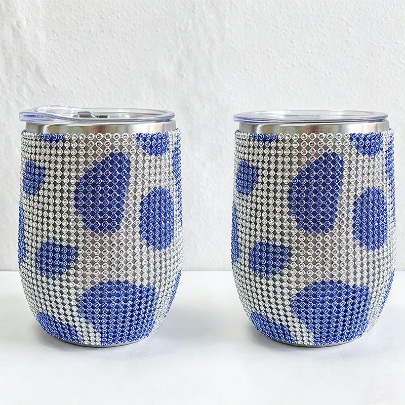 CouldNook 12oz Bling Rhinestone Stemless Wine Tumbler - Clear Lid & Straw (Exotic Animal Print Series)