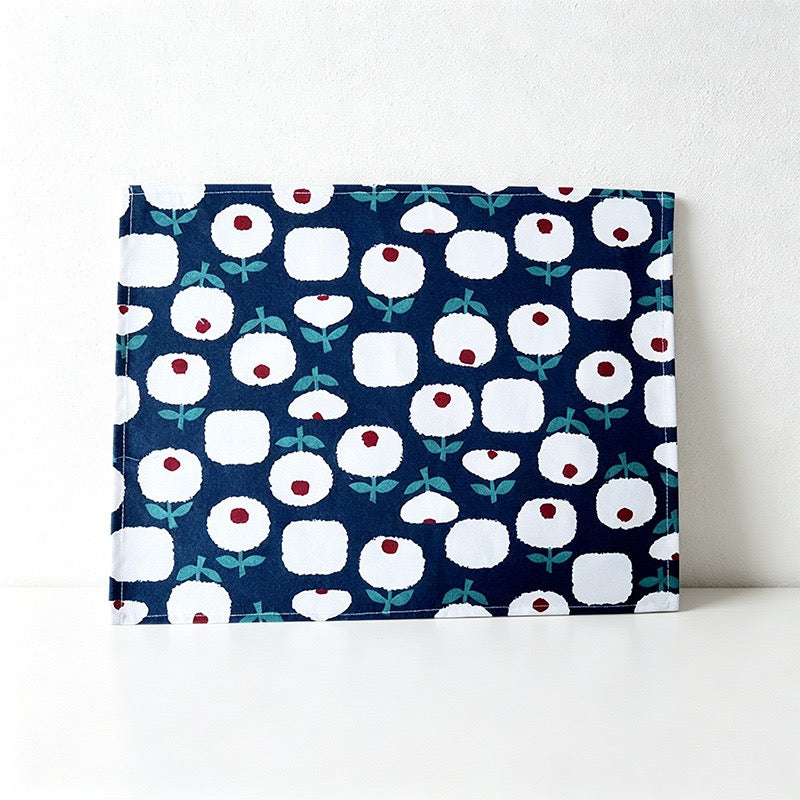CouldNook Printed Cotton Tea Towel - Retro Scandi Apple Dining Napkin