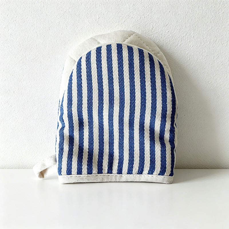 CouldNook Cotton Duckbill Oven Mitt - Minimalist Striped Kitchen Pot Holder