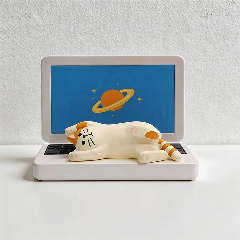 CouldNook Cute Cat & Bread Resin Phone Stand - Kawaii Desk Holder