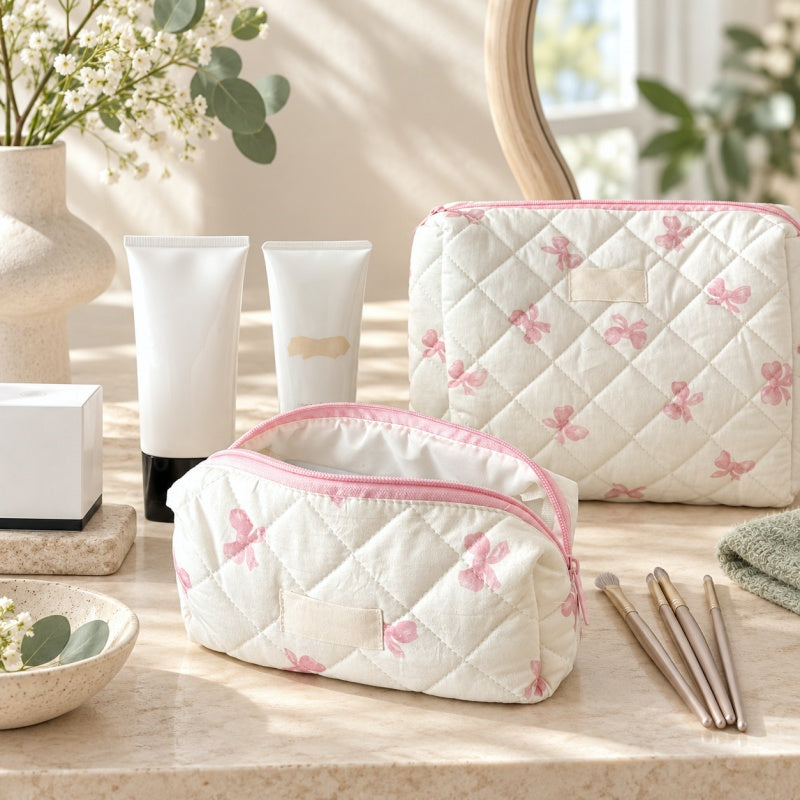 CouldNook Quilted Makeup Bag - Three Storage Formats