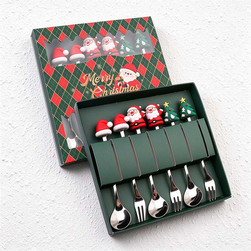 CouldNook Christmas Cutlery Set - Character Tops and Decorative Charm Designs