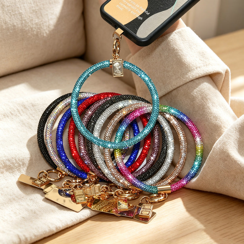 CouldNook Rhinestones Set Phone Strap with Rounded Links