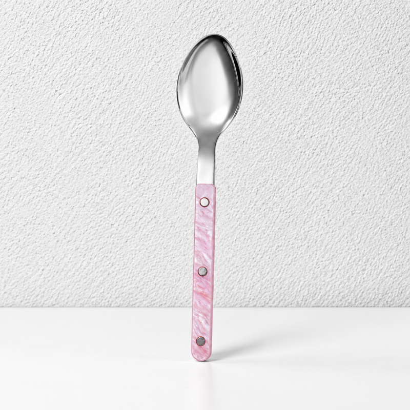 Riveted Table Utensil - Marbled Grips for Dining and Serving