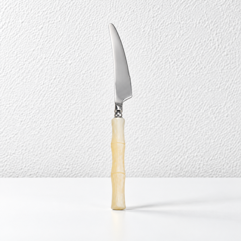 Bamboo Style Flatware - Segmented Acrylic Handles and Steel