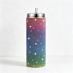CouldNook 20oz Rhinestone Tumbler-Stainless Steel Vacuum Insulated Straight Body Tumbler with Straw