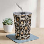 CouldNook 17oz Rhinestone Tumbler-Stainless Steel Insulated Straight Body Cup with Straw