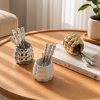 CouldNook Bubble Ceramic Storage Jar -  Aesthetic Multi-Purpose Utensil Storage Kit