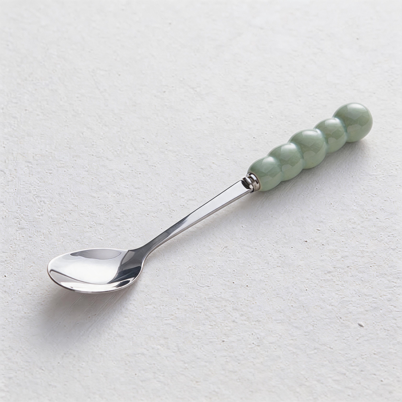 CouldNook Bubble Handle Stainless Steel Dessert Spoon – Aesthetic Multi-Purpose Tableware Utensil