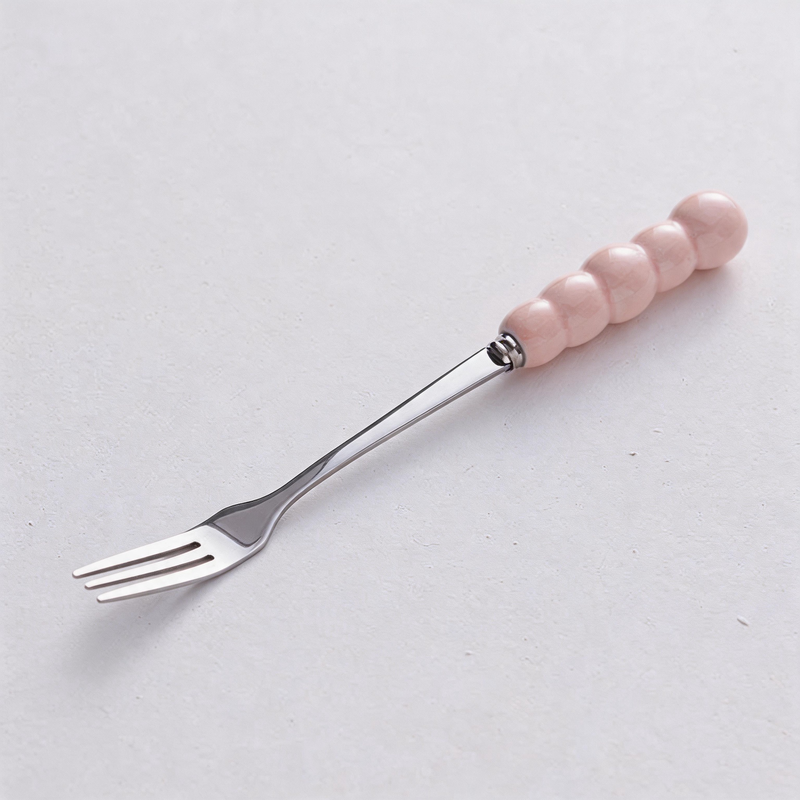 Bubble Handle Stainless Steel Fruit Fork – Aesthetic Dessert & Appetizer Tableware
