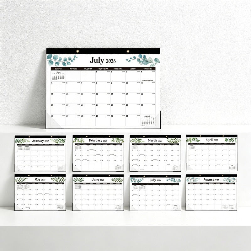 English 2026-2027 Wall Calendar - Floral Art Monthly Planner