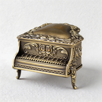 CouldNook Artistic Piano Motif Jewelry Box - Aesthetic Metallic Storage Case