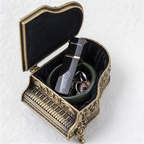 CouldNook Artistic Piano Motif Jewelry Box - Aesthetic Metallic Storage Case