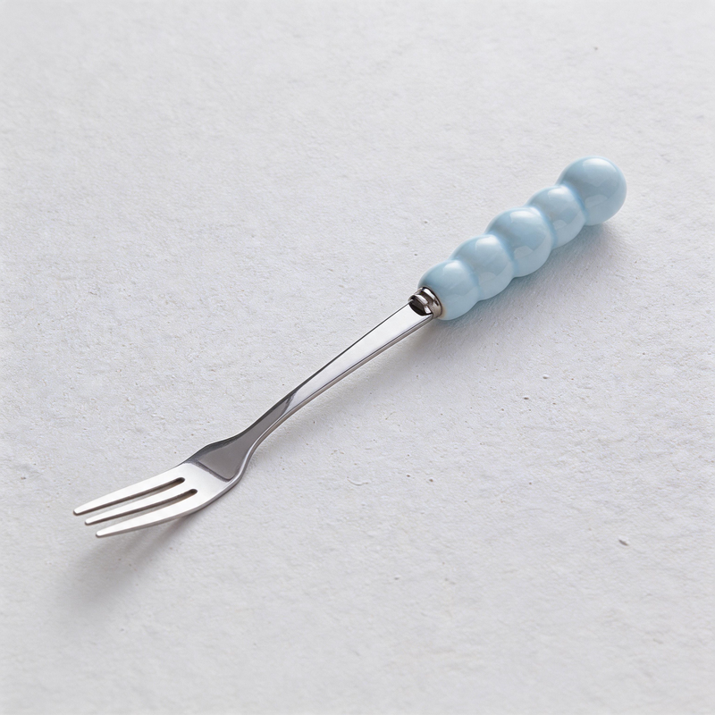 Bubble Handle Stainless Steel Fruit Fork – Aesthetic Dessert & Appetizer Tableware