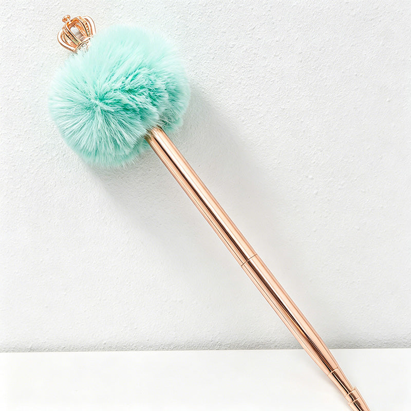 CouldNook Pen-Crown Top Pom Pom Metal Ballpoint Pen Cute Luxury Gift Pen for Students Office Wedding Favors