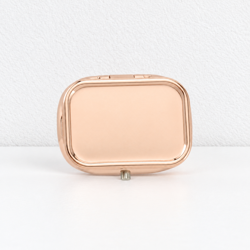 CouldNook Mirror Pill Box - Divided Interior And Rounded Rectangular Lid
