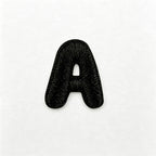 CouldNook Mini Alphabet Applique Patch - Black Embroidered Letter Options