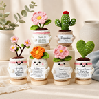 CouldNook Yarn Plant Pot Ornament - Wooden Display Base
