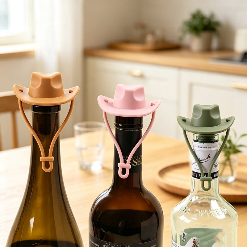 CouldNook Cowboy Hat Silicone Wine Stopper‑Novelty Bottle Sealer