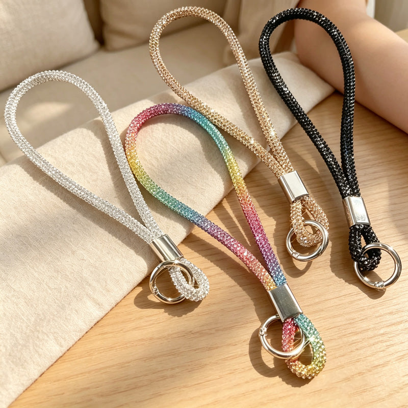 CouldNook Rhinestones Set Phone Strap with Figure-Eight Links