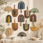 CouldNook Woven Fan Wall Decor - Four Shape Groups