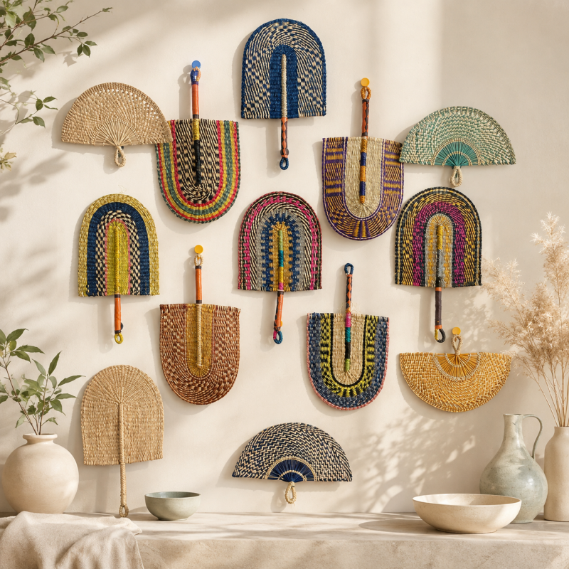 CouldNook Woven Fan Wall Decor - Four Shape Groups