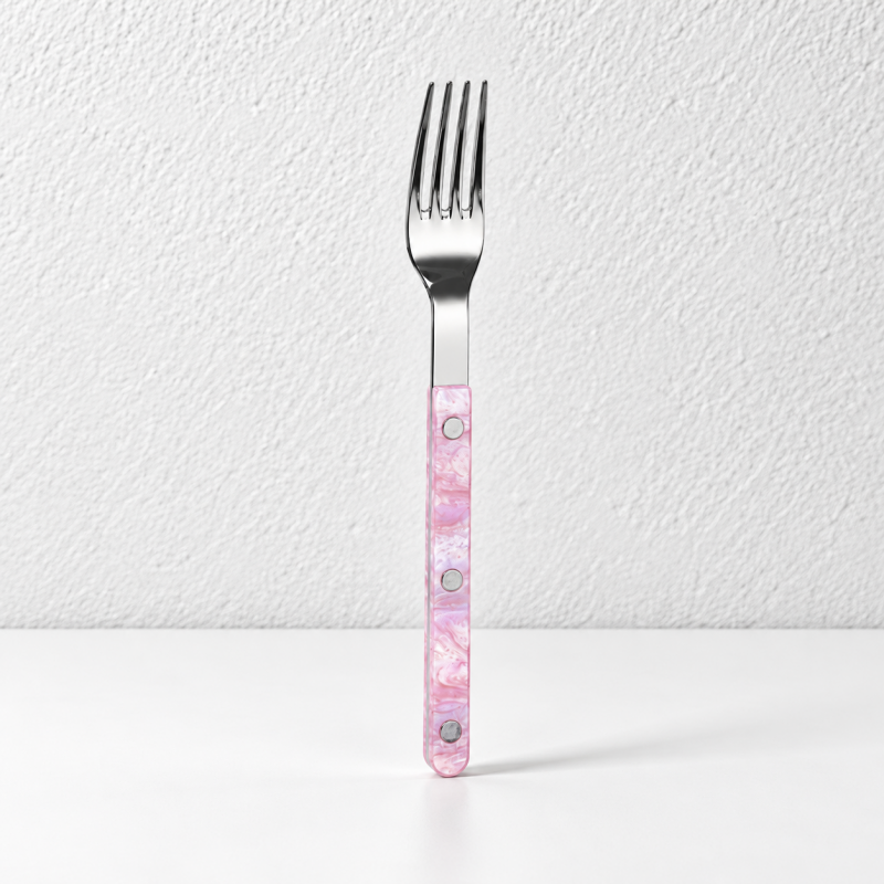 Riveted Table Utensil - Marbled Grips for Dining and Serving