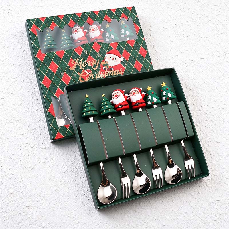 CouldNook Christmas Cutlery Set - Character Tops and Decorative Charm Designs