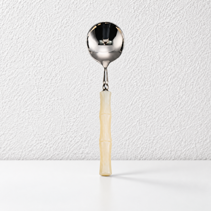 Bamboo Style Flatware - Segmented Acrylic Handles and Steel