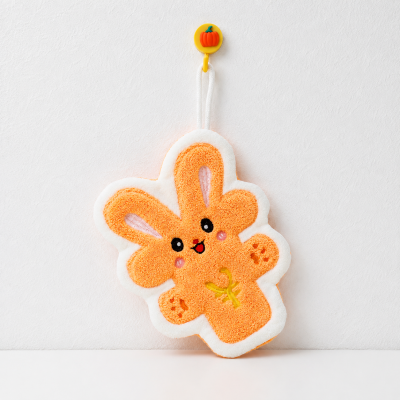 CouldNook Cartoon Coral Fleece Hand Towel‑Hanging Absorbent Cloth