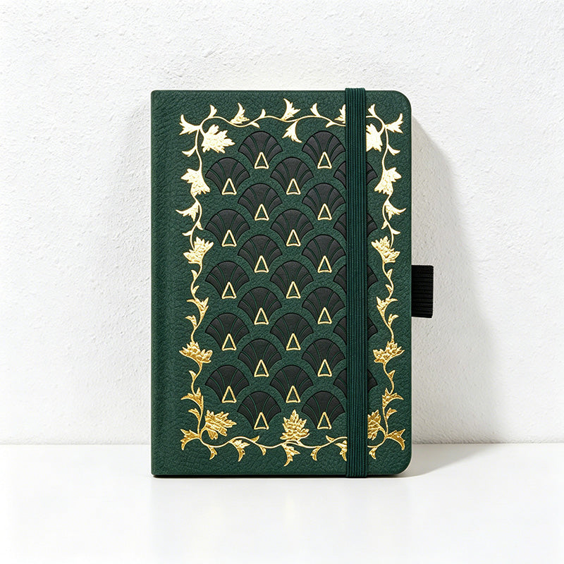 CouldNook Premium A6 Pocket Notebook - Gold Foil Faux Leather Journal