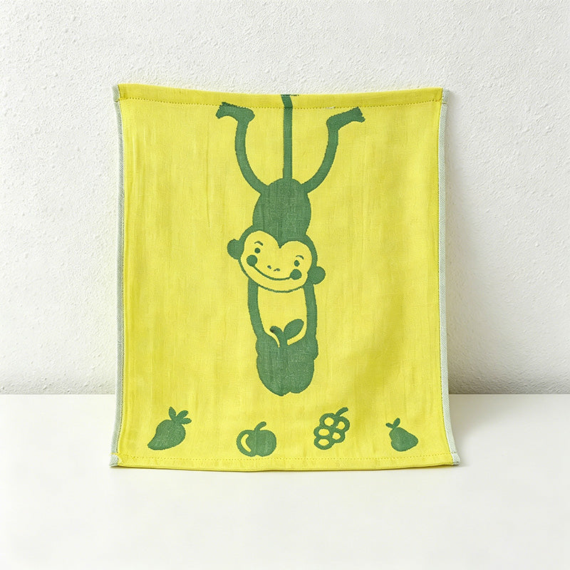 CouldNook Pure Cotton Gauze Cartoon Square Towel - Cute Absorbent Handkerchief