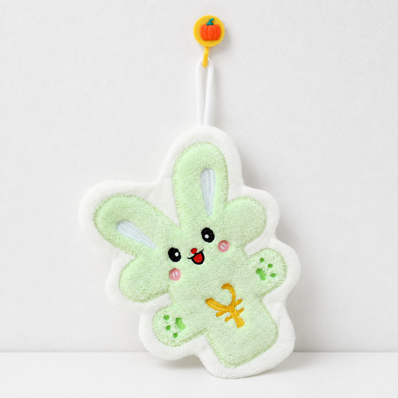 CouldNook Cartoon Coral Fleece Hand Towel‑Hanging Absorbent Cloth