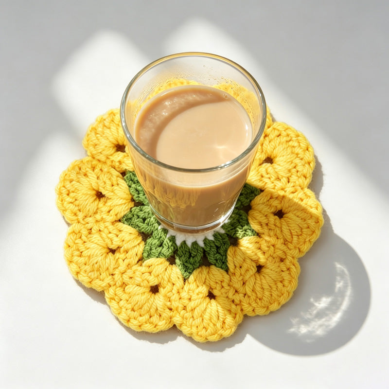 CouldNook Yarn Flower Basket Coaster - Bouquet Display Options