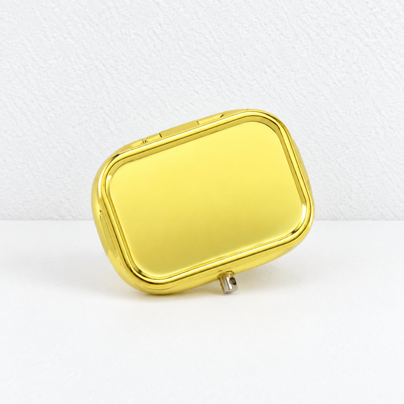 CouldNook Mirror Pill Box - Divided Interior And Rounded Rectangular Lid